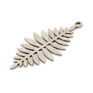 Silver Leaf Charm, 8 Antique Silver Plated Brass Acacia Leaf Charms With 1 Loop, Findings (32x15x0.60mm) A4778