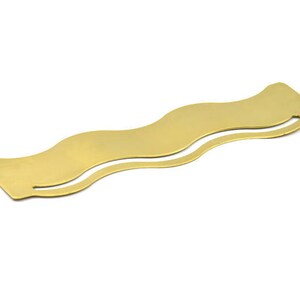 Brass Bracelet Blank - 2 Raw Brass Wave Flat Stamping Bracelet Blank (36x152x0.80mm) V071