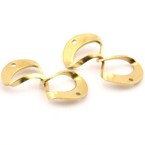 Brass Infinity Charm, 12 Raw Brass Infinity Necklace Charms With 2 Holes, Connectors, Earrings, Findings (29x15x0.80mm) D1246