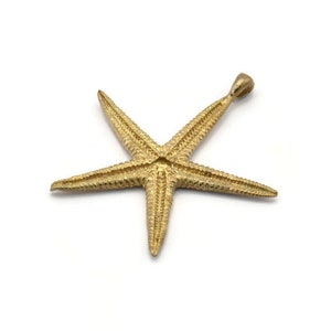Brass Starfish Charm, 4 Raw Brass Starfish Charms With 1 Loop, Pendants, Jewelry Supplies, Findings (35x31x2mm) SY0048