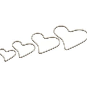Steel Charm, Stainless Steel, Steel Pendants, Heart Charms, Steel Heart Shaped Charms, Connectors (13/17/22/26x0.80mm) SMP2243