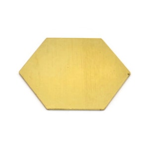 8 Raw Brass Hexagon Blanks (35x0.80 Mm) A0800