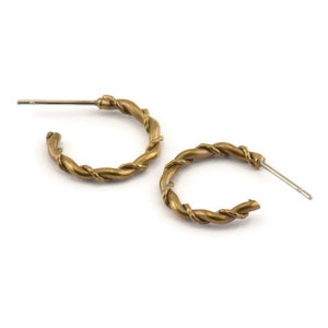 Brass Earring Wires, 4 Raw Brass Earring Studs (16x2mm) N1253