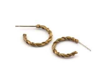 Alambres de latón para pendientes, 4 pernos de latón en bruto para pendientes (16 x 2 mm) N1253