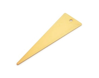 Charme Triangle Long, 4 Charmes Triangle en Laiton Plaqué Or, Pendentif, Trouvaille pour Collier, Bracelet (14x50x0.80mm) A0792 Q0176