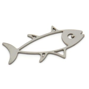 Steel Fish Charm, Stainless Steel Fish Charms, Findings (30x15x0.80mm) SMP2192