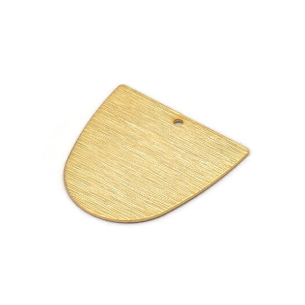 D Shaped Charm, 4 vergoldete Messing Strukturierte D Shaped Verbinder mit 1 Loch, Ohrringe, Befunde (20x20x0,50mm) D0698 Q0747