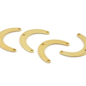 Gold Boomerang Charm, 10 Gold Plated Brass Boomerang Connectors With 3 Holes, Findings (20x13x4x0.80mm) D1385