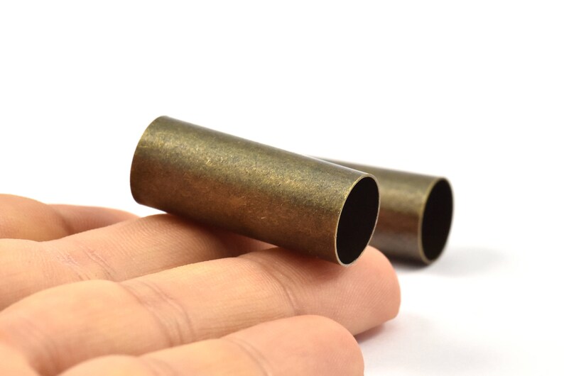 Antique Brass Tube 5 Antique Brass Plated Tubes 12x30mm Bs Etsy