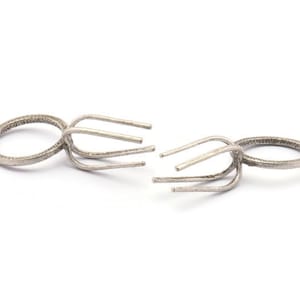 Claw Ring Settings, 2 Antique Silver Plated Brass 4 Claw Ring Blanks for Natural Stones N0118 H0431