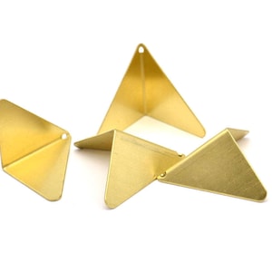 Brass Kite Charms, 6 Raw Brass Geometric Triangle Earring Charms (22mm) U010