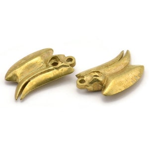 Bird Skull Charm, 4 Raw Brass Bird Skull Necklace Pendants with 1 Loop (25x15x4.5mm) N0488