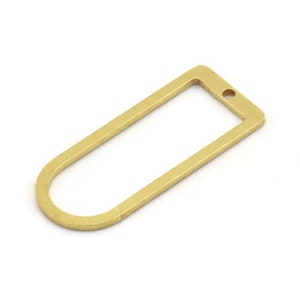 D Shape Rings - 12 Raw Brass D Shape Connectors, Rings  (30x13x1mm) BS 1730