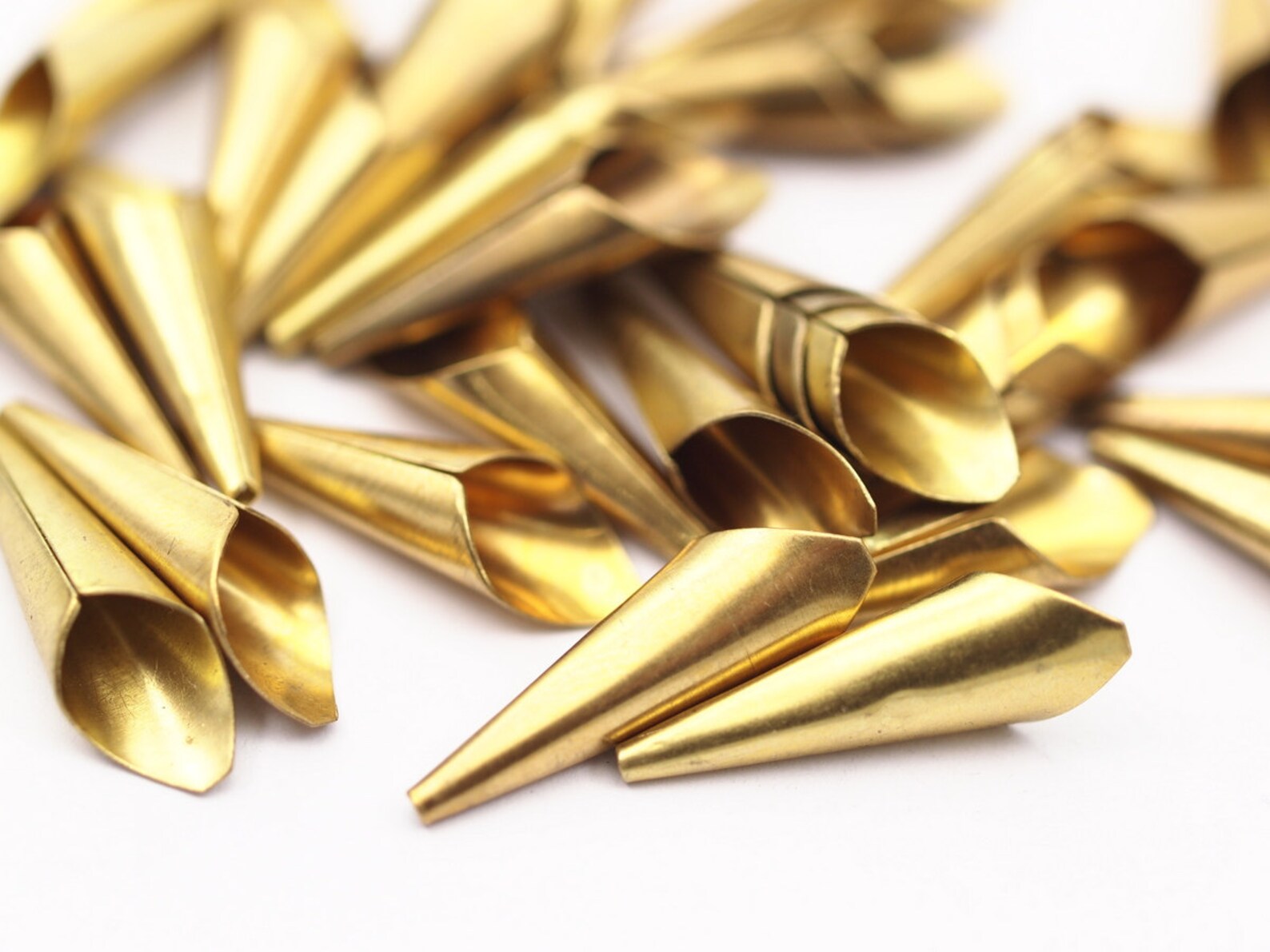 Cone Bead Caps 25 Raw Brass Cone Bead Caps Findings 21x7mm Etsy