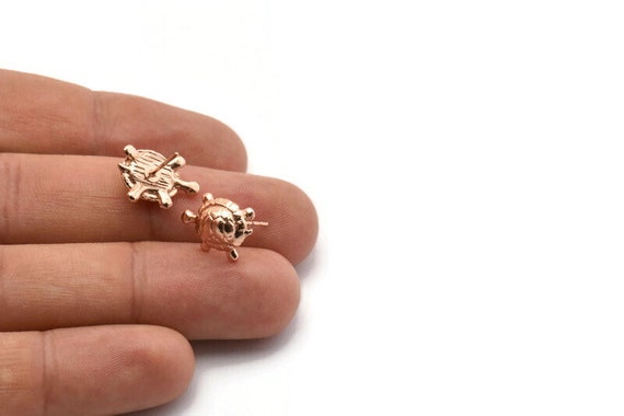 Rose gold clearance turtle earrings