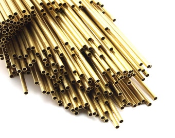 Brass Himmeli 2.5mm Tubes, 24 Raw Brass Himmeli DIY Round Tubes, for Air Plants , Geometric Shapes Customize Size -2.5mm