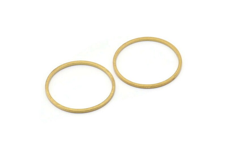 50 Raw Brass Circle Connectors BS 1093 22mm Circle Connectors 22x1x1mm