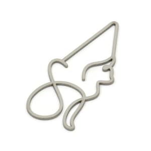 Steel Triangle Charm, Stainless Steel Cat Charms, Findings (40x18x0.80mm) SMP2197