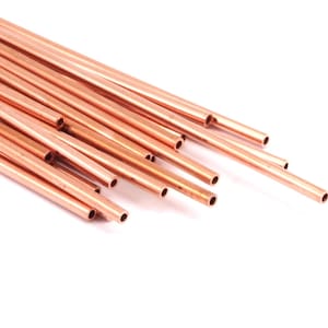 Himmeli 150 mm kopparrör - 15 råa kopparrörspärlor (2 x 150 mm) D0363 bild 2