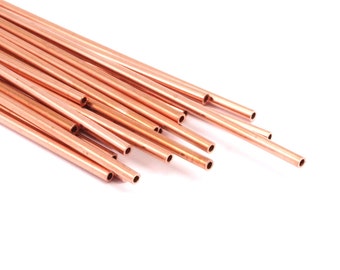 Himmeli Copper Tubes - 20 Raw Copper Tube Beads (2x120mm) D0364