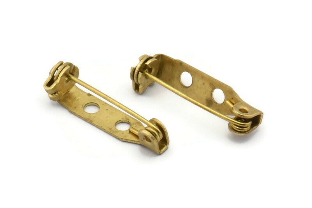 Brass Brooch Pin, 20 Raw Brass Brooch Pin Back Base Safety Pins With 2 ...