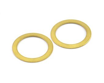 Earring Circle Finding, 25 Raw Brass Connector Rings  (17mm) Brs 290 A0185