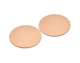 Copper Round Blank, 4 Raw Copper Stamping Blanks, Stamping Tags (30x0.80mm) M01598