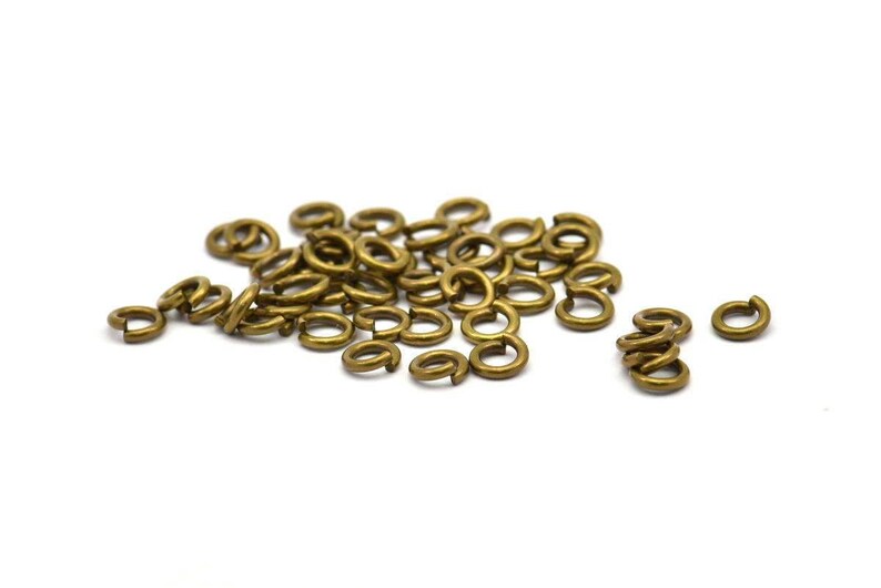 5mm Jump Ring 100 Antique Brass Round Jump Ring Connectors Etsy