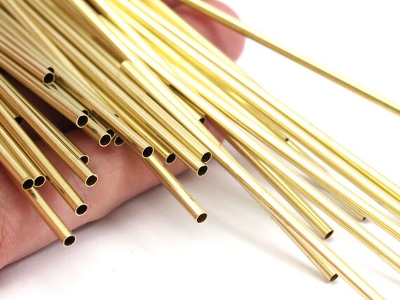 クラフト 2.5mm Brass Tubes Customize Size - 24 Pcs Raw Brass Tube Beads
