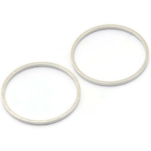 20mm Silver Rings - 24 Silver Brass Circle Connectors (20x0.8mm) D0389