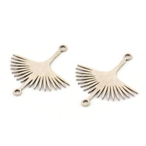 Silver Bird Charm, 12 Antique Silver Plated Brass Stork Charms With 2 Loops, Brass Connectors (24x22x0.60mm) A3874