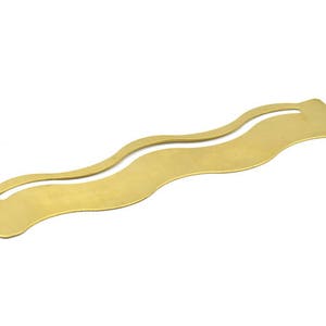 Brass Bracelet Blank - 2 Raw Brass Wave Flat Stamping Bracelet Blank (30x152x0.80mm) V073