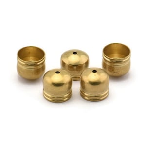 Brass End Cap, 20 Raw Brass Cord Tip End Cap , Cord End - (7x8mm) B0025