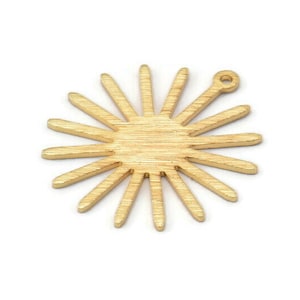 Gold Sun Charm, 4 Textured Gold Plated Brass Sun Charms With 1 Loop (27x0.80mm) A1723 M01653