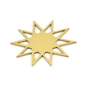 Brass Star Charm, 10 Raw Brass Star Shaped Charms, Charm Pendants, Connectors (26x25x0.60mm) A3658