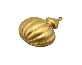 Colgante de calabaza vintage, 2 colgantes de latón vintage, dijes (27 x 23 mm) B-10