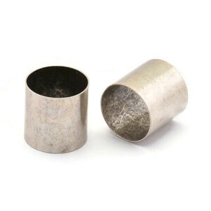 Antique Silver Tube Beads, 5 Antique Silver Plated Tubes (16x16mm) Bs 1487 H0139