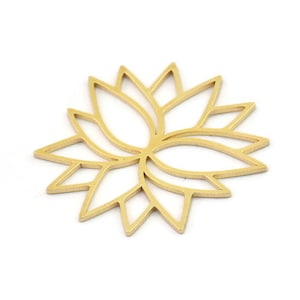 Brass Flower Charm, Raw Brass Flower Charms, Brass Earring Charms, Brass Charms for Jewelry Making (32x0.80mm) SMP1402