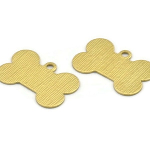 Brass Dog Bone Charm, 8 Raw Brass, Dog Bone Tag, Dog Necklace, Brass Dog Bone Pendant, Dog Tag For Collar (28x20x0.80mm) A1972