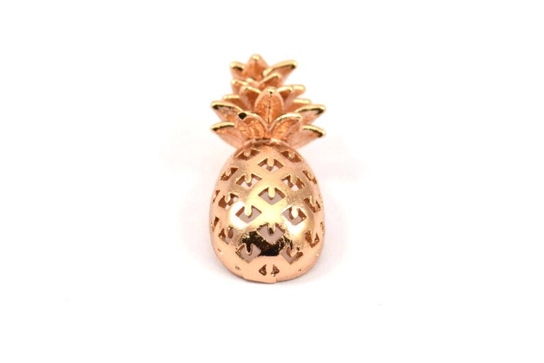 20x9x4.3mm N255 Q049 3 Rose Gold Plated Brass Pineapple Pendants Rose Gold Pineapple Pendant