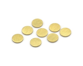 Brass Round Tag, 50 Textured Raw Brass Round Stamping Blanks, Findings (7x0.80mm) M01588