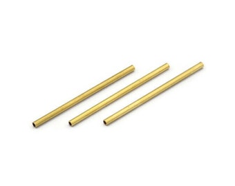 Messingrohr Perlen - 50 Messingrohr Perlen (1.5 x 30 mm) D0200