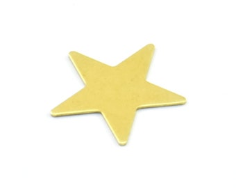 Brass Star Blank, 50 Raw Brass Star Blank Without Holes (15mm) B0196