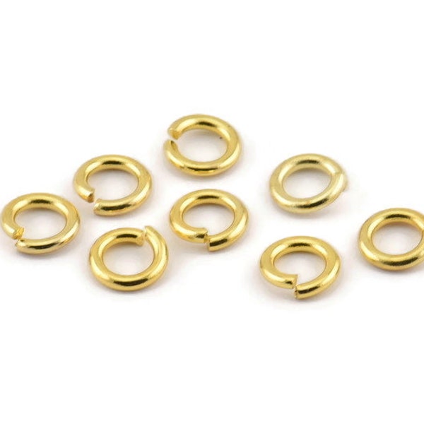 8mm Jump Ring - 100 Raw Brass Jump Rings (8x1.5mm) D0373