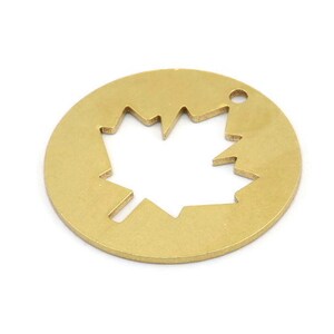 Brass Leaf Charm, 4 Raw Brass Leaf Charms With 1 Hole, Charm Pendants (30x1mm) A3070