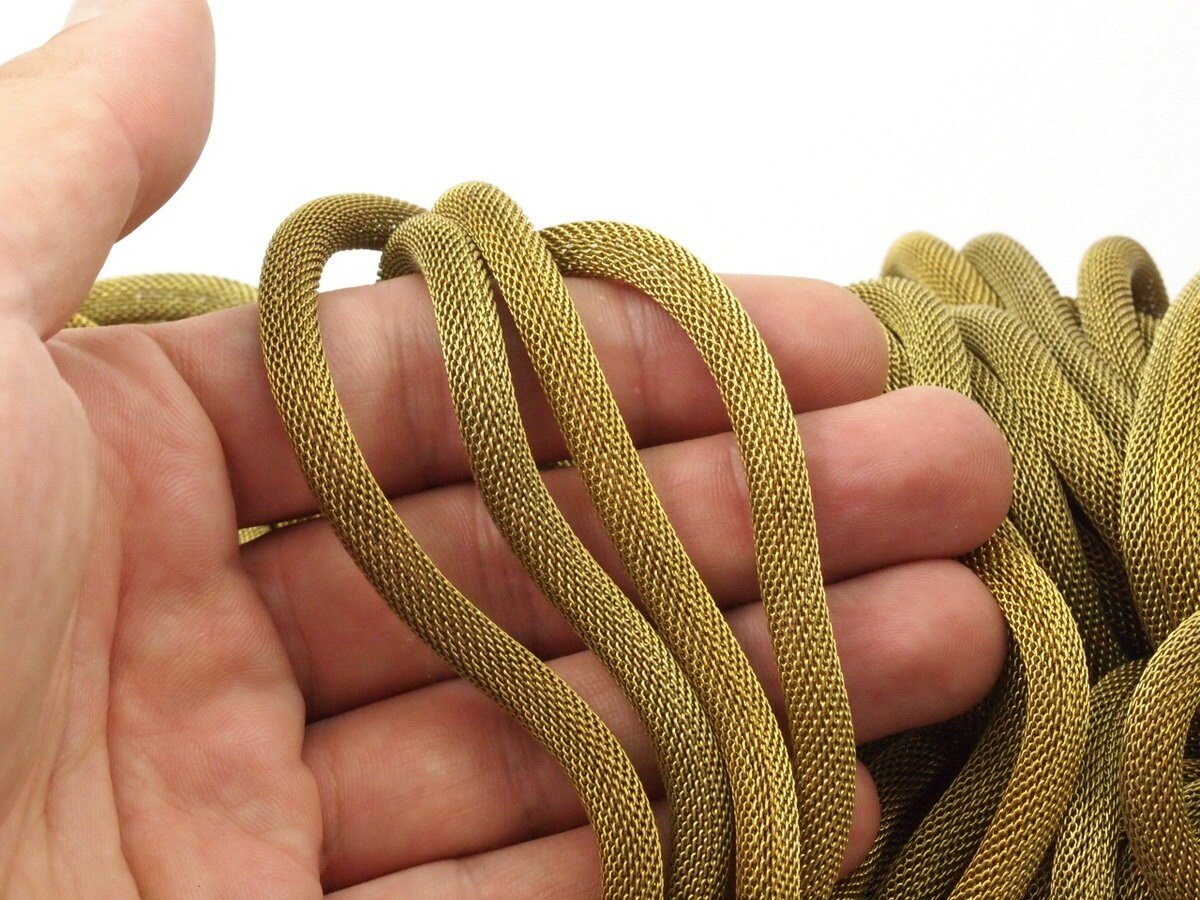 4 M - 6mm Raw Brass Mesh Chain Ch002 ( Z107 ) - Etsy Denmark 4 M - 6mm Raw Brass Mesh Chain Ch002 ( Z107 ) - Etsy Denmark