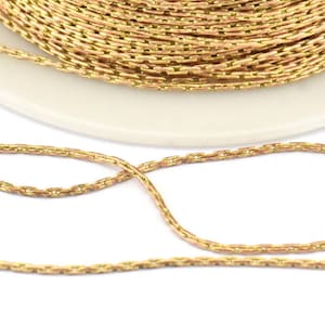 Brass Snake Chain, 20 Meters - 66 Feet Raw Brass Snake Chain (0.80mm) Z175