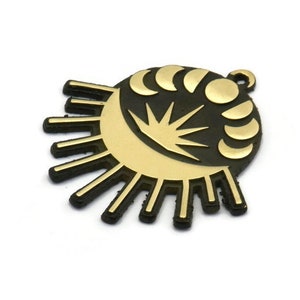 Brass Moon Charm, Raw Brass Sun Charm With 1 Loop, Crescent Moon Charms, Moon Phases Charms, Findings (32x32x1.5mm) N2261