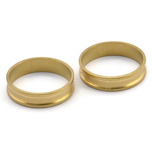 Brass Channel Ring - Raw Brass Channel Ring Settings -Glue On- (19mm) N0481