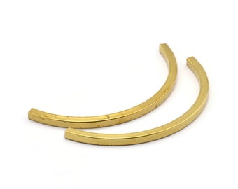 Geometric Choker Finding, 5 Square Curved Raw Brass Tubes (5x5x105) Bs 1528